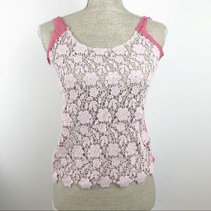 Free People Floral Crochet Tank Top